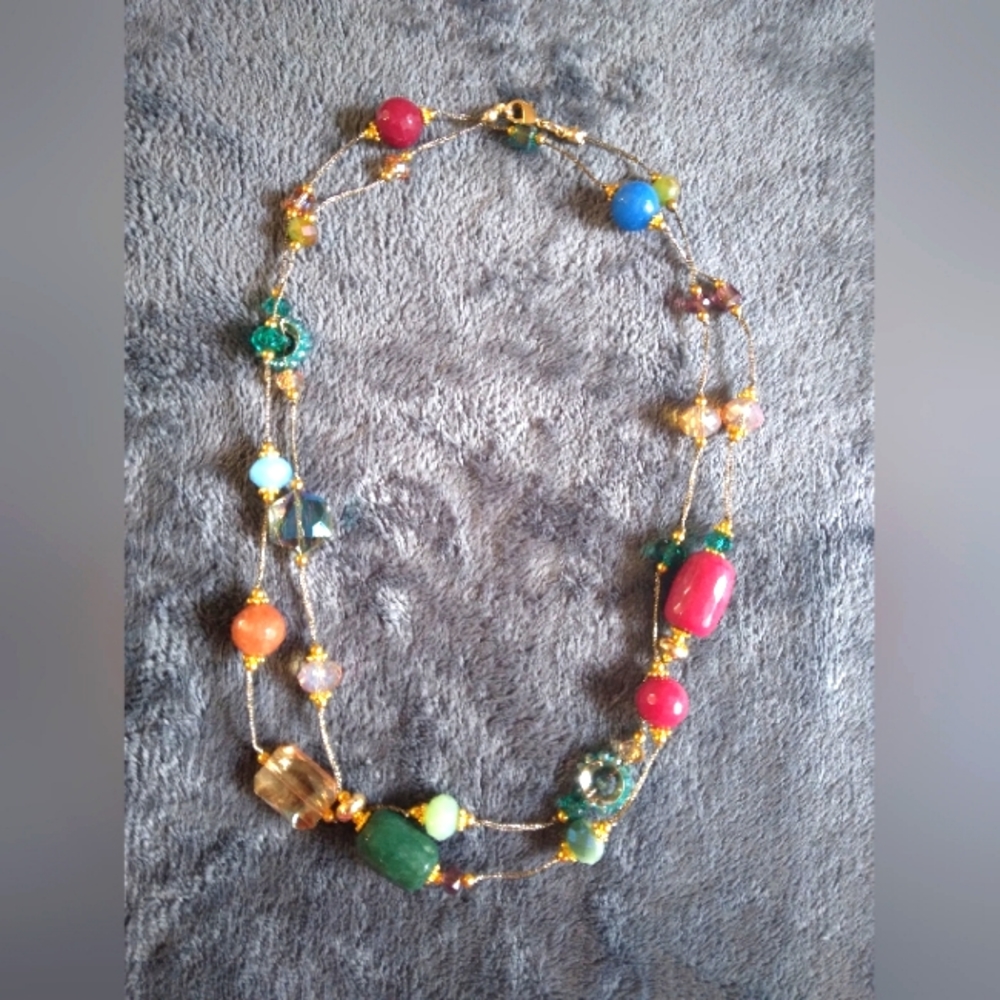 Natural gemstone necklace